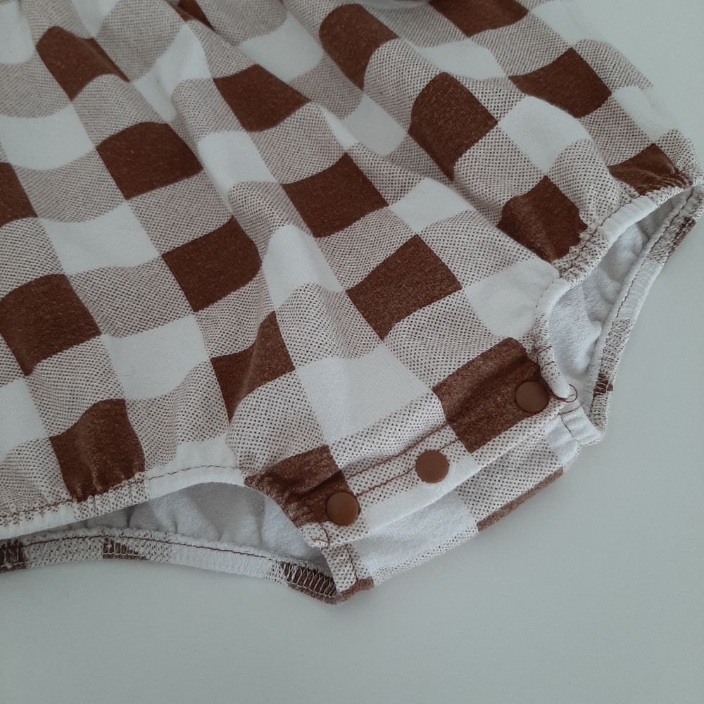 Gingham Baby Girl Romper Size 6-9 Months - Picture 4 of 8